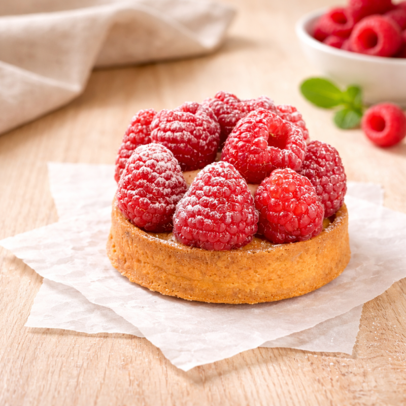 Tarte Framboise Individuelle Vanille | Calderon Saint-Raphaël et Cannes.