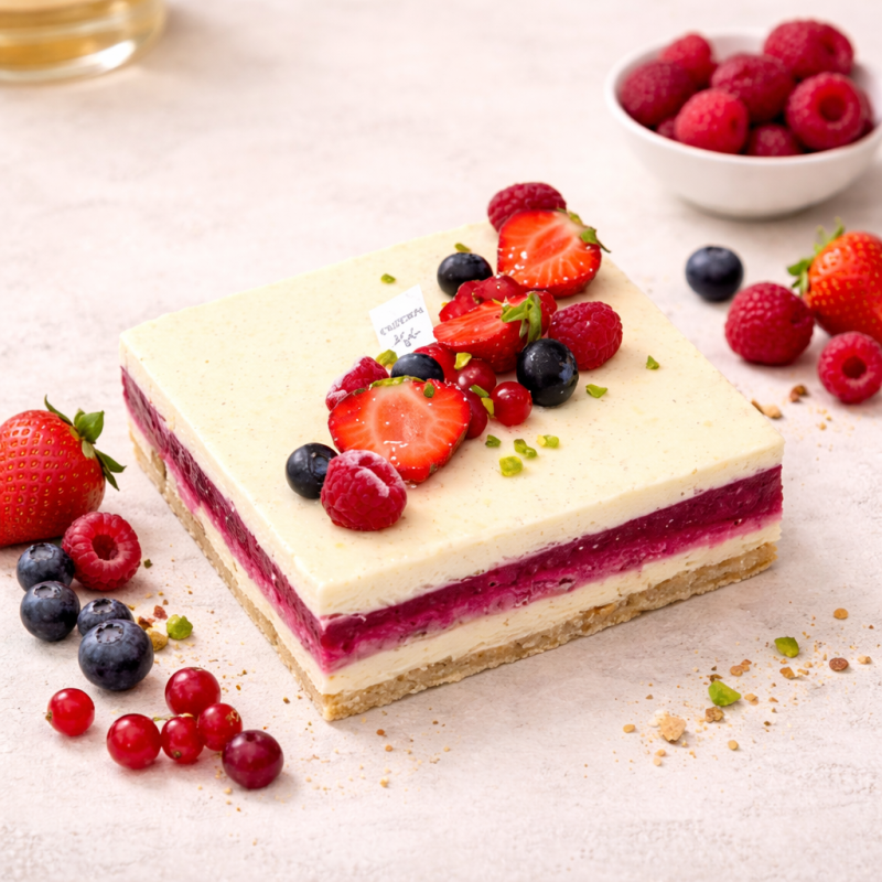 Entremet Rubis Vanille Fruits Rouges Artisanal | Calderon Saint-Raphaël et Cannes