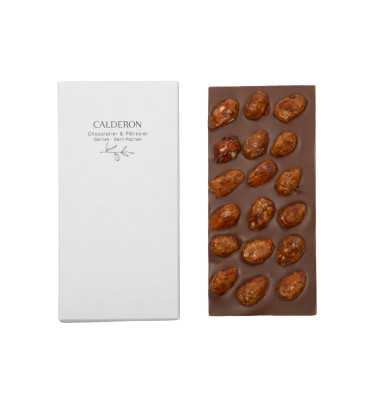 Tablette Chocolat au Lait Amandes | Calderon chocolatier Saint-Raphaël et Cannes