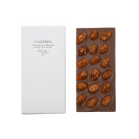 Tablette Chocolat au Lait Amandes | Calderon chocolatier Saint-Raphaël et Cannes