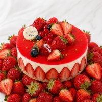 Fraisier Calderon avec fraises fraîches et crème mousseline vanille - pâtisserie Saint-Raphaël et Cannes