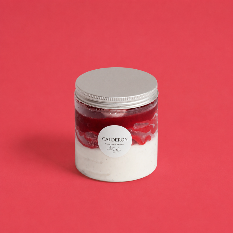 Verrine Glacée Vanille Framboise | Calderon Chocolatier Pâtissier